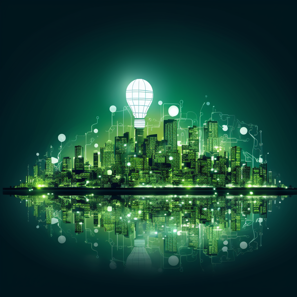 graphic depicting smart city lighting